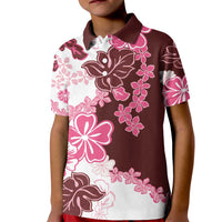 Pink Hibiscus Plumeria Floral Kid Polo Shirt LT01 Kid Pink - Polynesian Pride