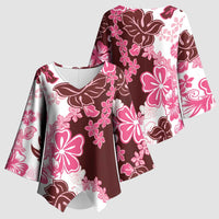 Pink Hibiscus Plumeria Floral Kimono Sleeve Blouse - Polynesian Pride