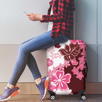 Pink Hibiscus Plumeria Floral Luggage Cover - Polynesian Pride