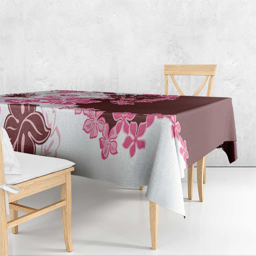 Pink Hibiscus Plumeria Floral Tablecloth - Polynesian Pride