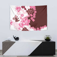 Pink Hibiscus Plumeria Floral Tapestry LT01 - Polynesian Pride