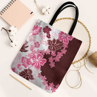 Pink Hibiscus Plumeria Floral Tote Bag - Polynesian Pride