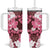 Pink Hibiscus Plumeria Floral Tumbler With Handle - Polynesian Pride