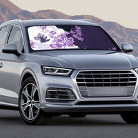 Purple Hibiscus Plumeria Floral Auto Sun Shade - Polynesian Pride