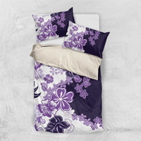 Purple Hibiscus Plumeria Floral Bedding Set - Polynesian Pride