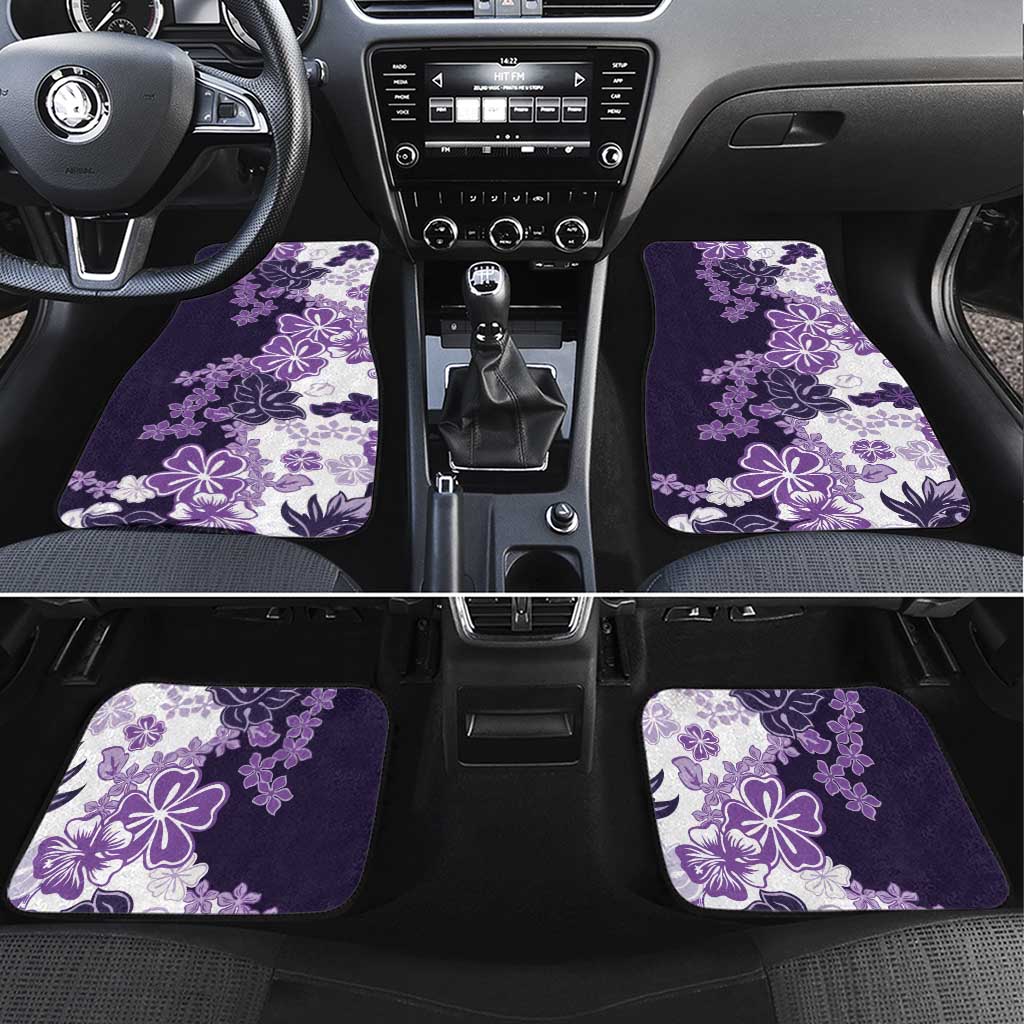 Purple Hibiscus Plumeria Floral Car Mats - Polynesian Pride