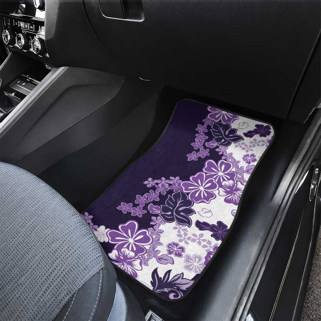 Purple Hibiscus Plumeria Floral Car Mats - Polynesian Pride
