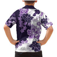 Purple Hibiscus Plumeria Floral Family Matching Mermaid Dress and Hawaiian Shirt - Polynesian Pride