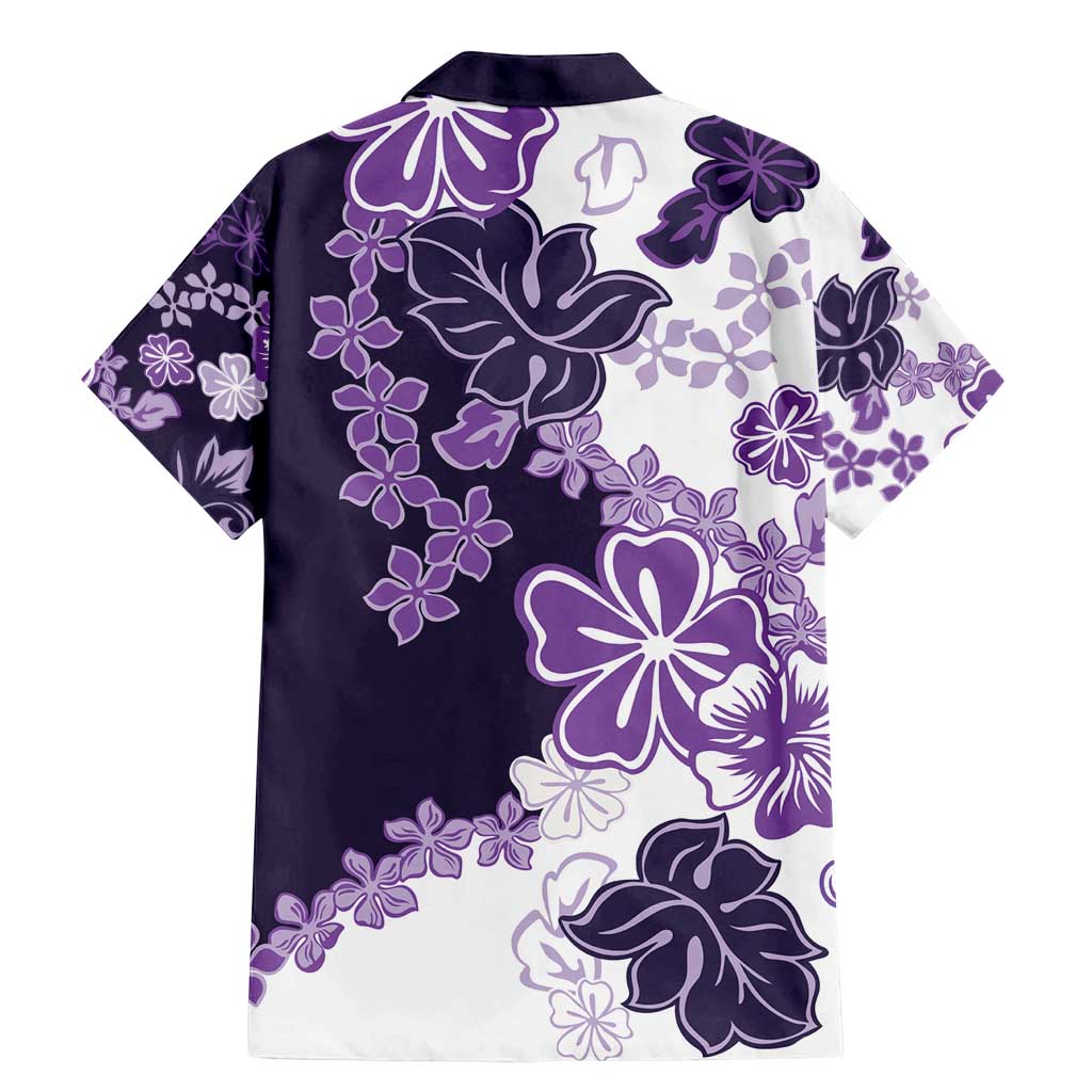 Purple Hibiscus Plumeria Floral Family Matching Mermaid Dress and Hawaiian Shirt - Polynesian Pride