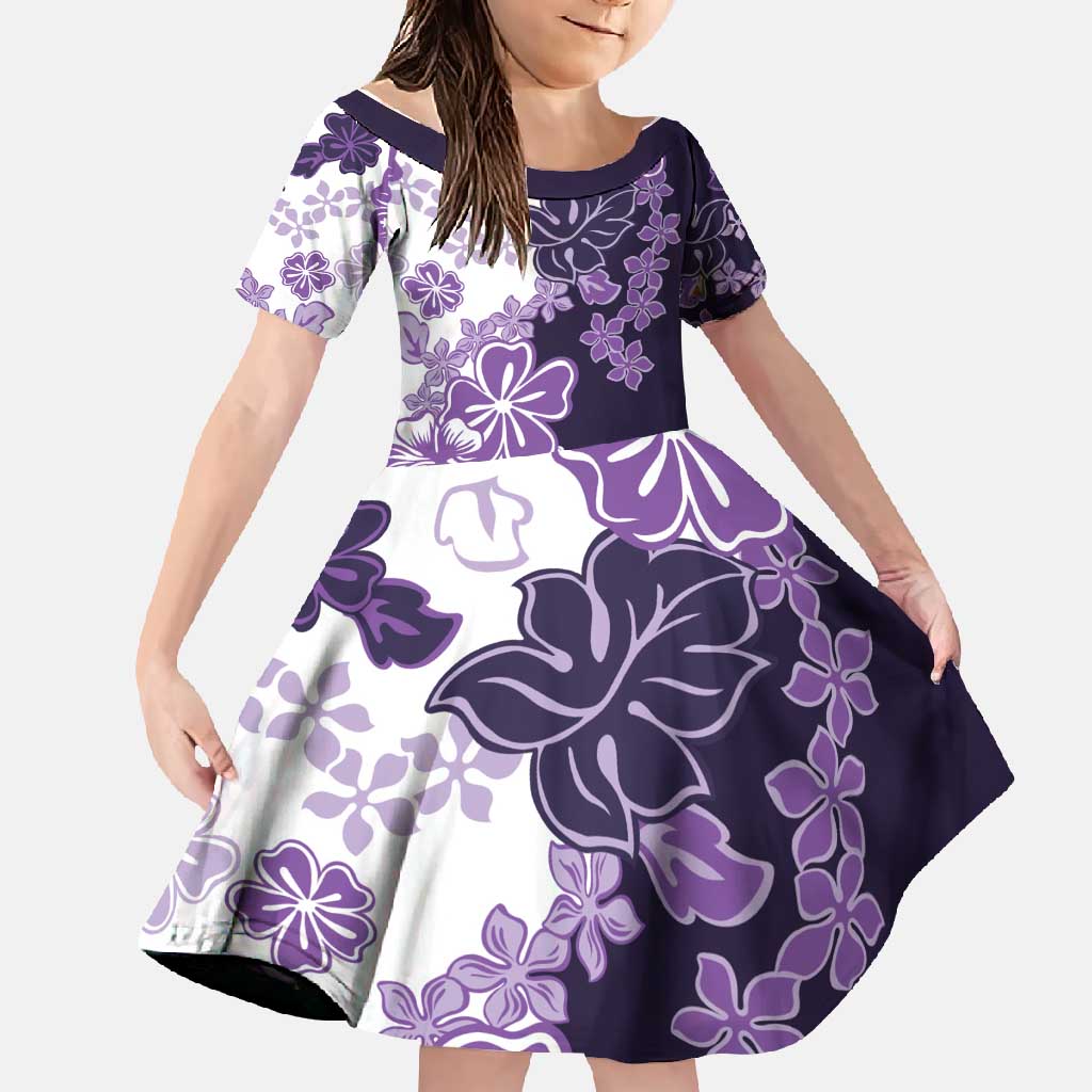 Purple Hibiscus Plumeria Floral Family Matching Tank Maxi Dress and Hawaiian Shirt - Polynesian Pride