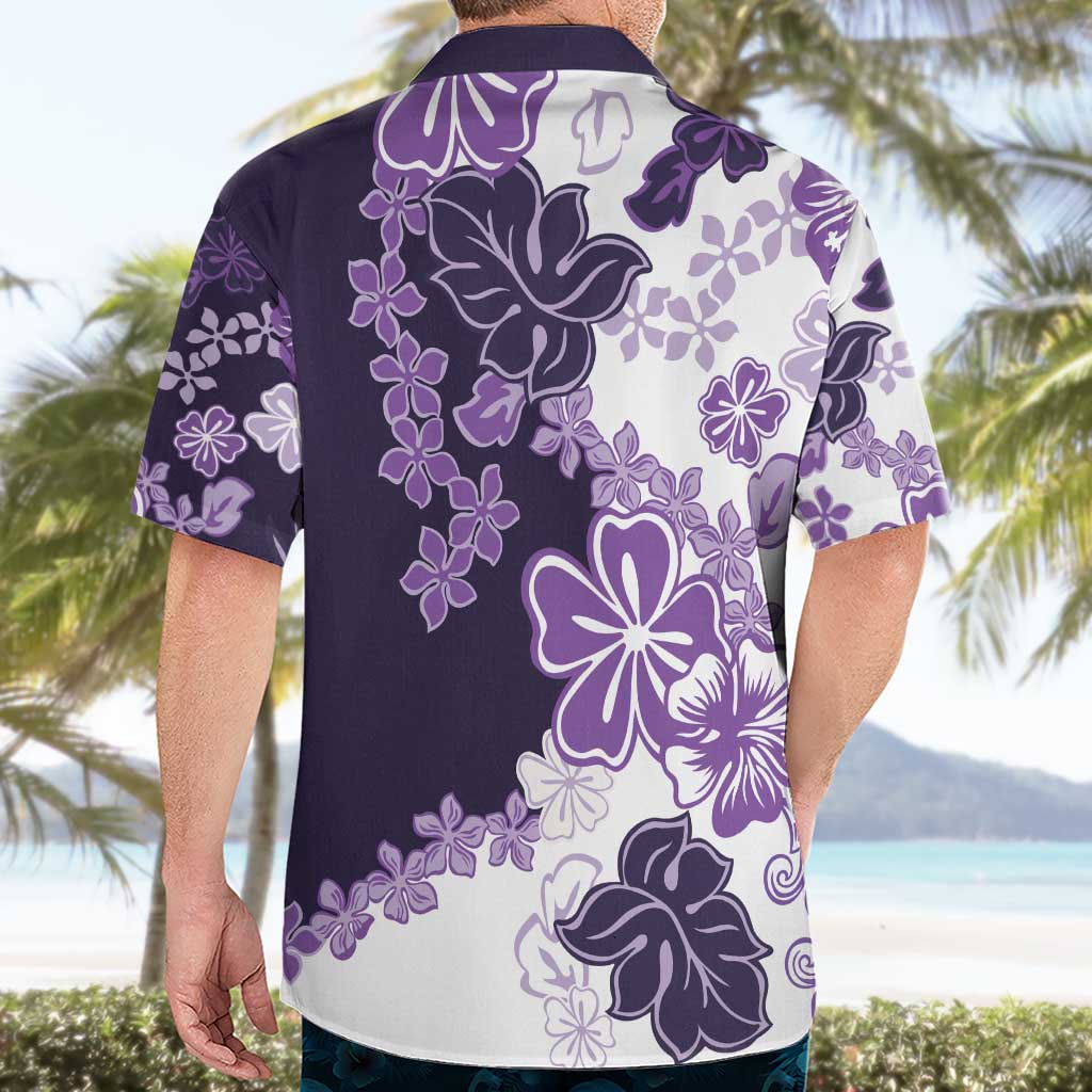 Purple Hibiscus Plumeria Floral Hawaiian Shirt - Polynesian Pride