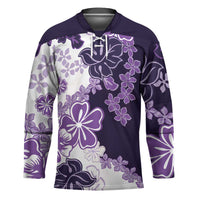 Purple Hibiscus Plumeria Floral Hockey Jersey - Polynesian Pride