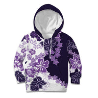 Purple Hibiscus Plumeria Floral Kid Hoodie LT01 Hoodie Purple - Polynesian Pride