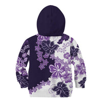 Purple Hibiscus Plumeria Floral Kid Hoodie LT01 - Polynesian Pride