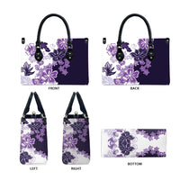 Purple Hibiscus Plumeria Floral Leather Bag - Polynesian Pride
