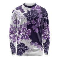 Purple Hibiscus Plumeria Floral Long Sleeve Shirt - Polynesian Pride
