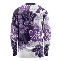 Purple Hibiscus Plumeria Floral Long Sleeve Shirt - Polynesian Pride
