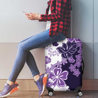 Purple Hibiscus Plumeria Floral Luggage Cover - Polynesian Pride