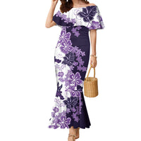 Purple Hibiscus Plumeria Floral Mermaid Dress - Polynesian Pride