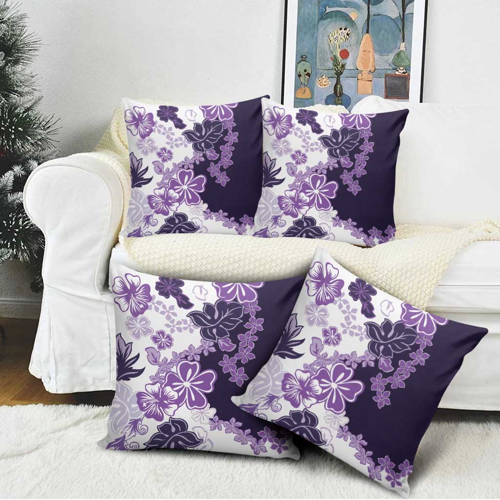 Purple Hibiscus Plumeria Floral Pillow Cover LT01 - Polynesian Pride