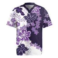 Purple Hibiscus Plumeria Floral Rugby Jersey - Polynesian Pride