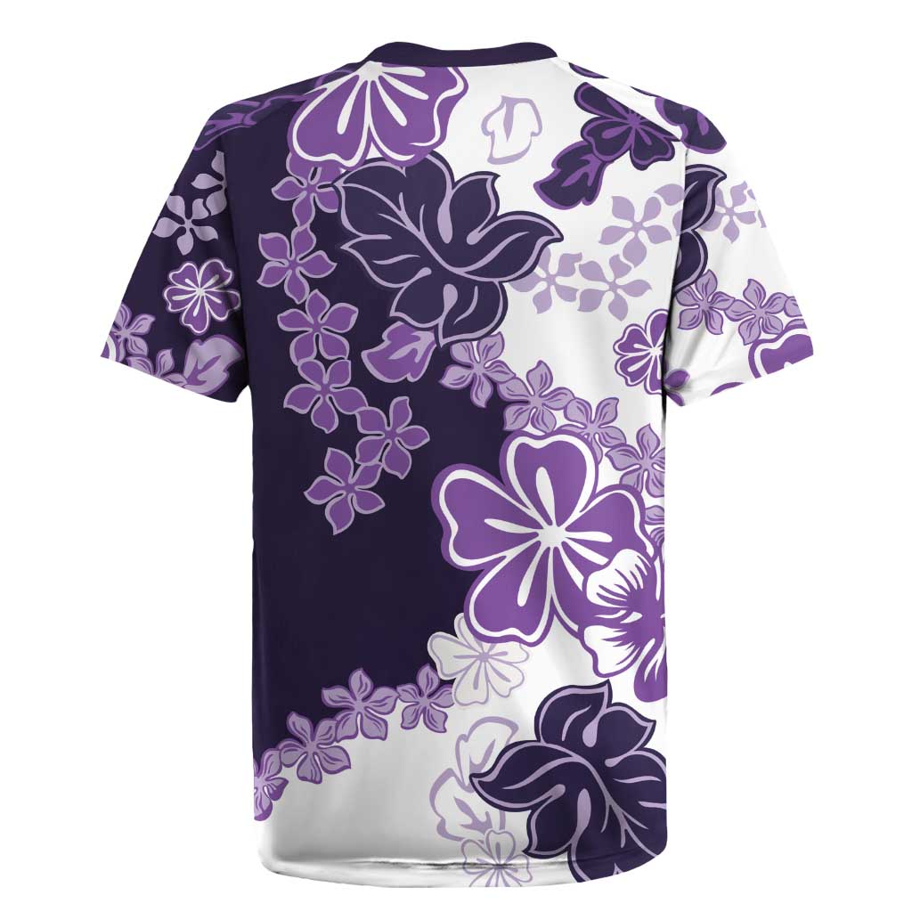Purple Hibiscus Plumeria Floral Rugby Jersey - Polynesian Pride