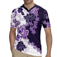 Purple Hibiscus Plumeria Floral Rugby Jersey - Polynesian Pride