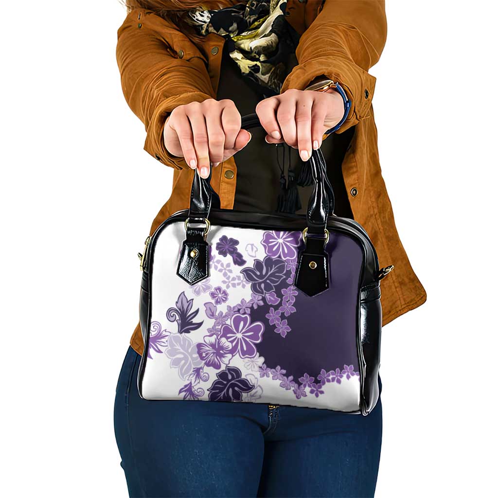Purple Hibiscus Plumeria Floral Shoulder Handbag - Polynesian Pride