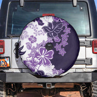 Purple Hibiscus Plumeria Floral Spare Tire Cover - Polynesian Pride