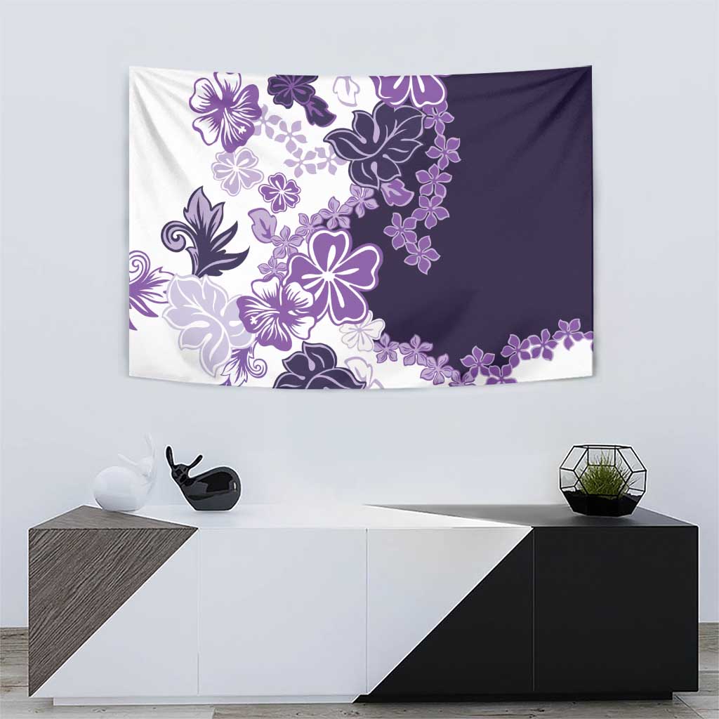 Purple Hibiscus Plumeria Floral Tapestry LT01 - Polynesian Pride