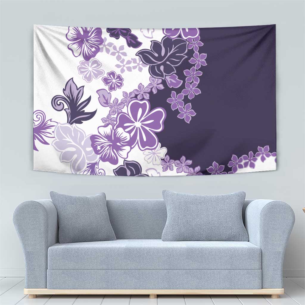 Purple Hibiscus Plumeria Floral Tapestry LT01 - Polynesian Pride