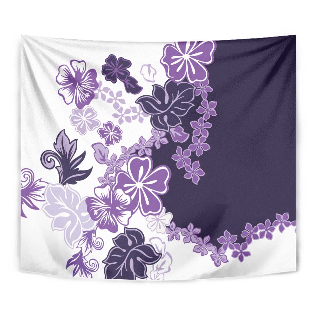 Purple Hibiscus Plumeria Floral Tapestry LT01 - Polynesian Pride