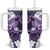 Purple Hibiscus Plumeria Floral Tumbler With Handle - Polynesian Pride