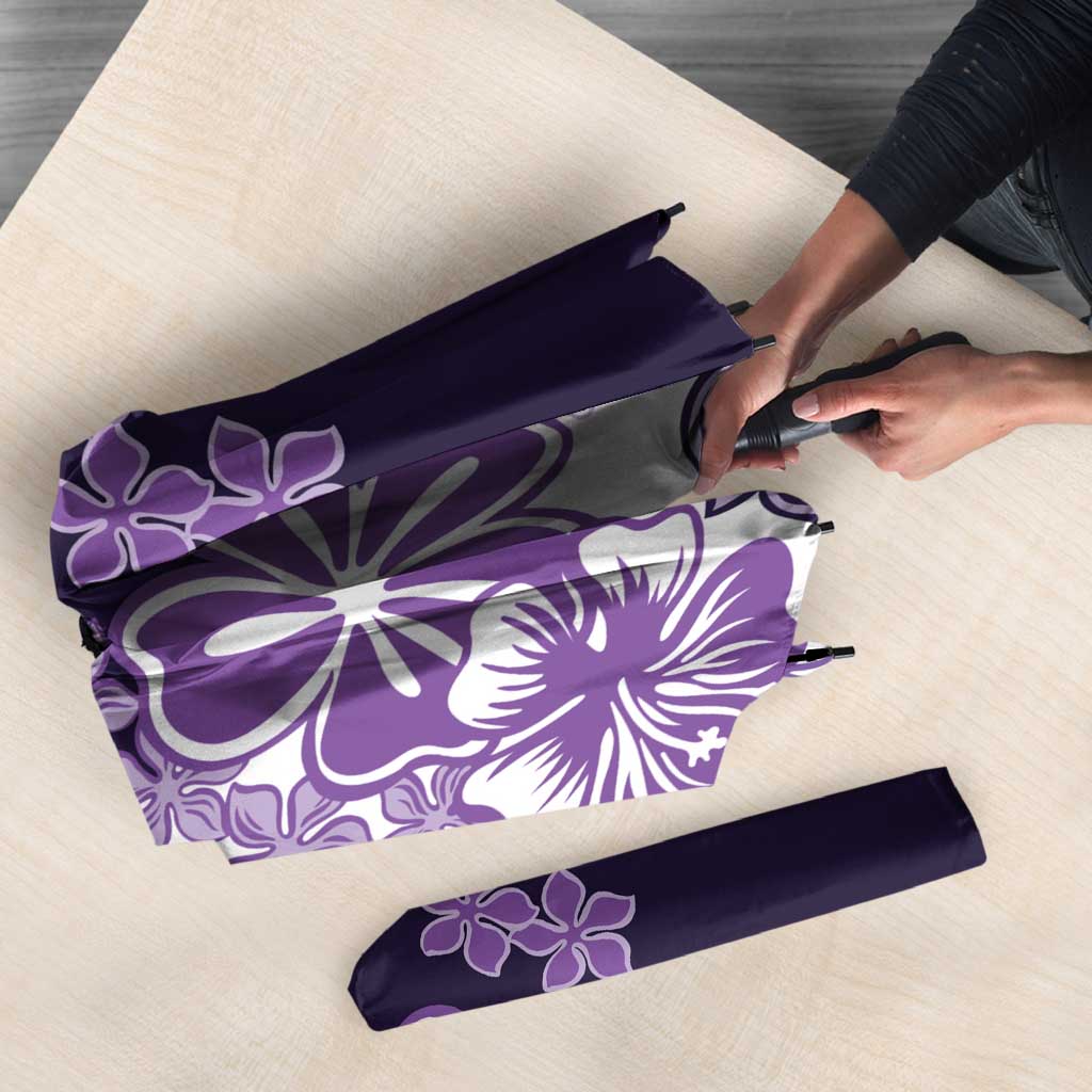 Purple Hibiscus Plumeria Floral Umbrella - Polynesian Pride