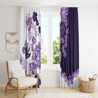 Purple Hibiscus Plumeria Floral Window Curtain - Polynesian Pride