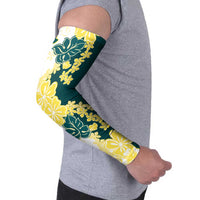 Yelow Teal Hibiscus Plumeria Floral Arm Sleeves - Polynesian Pride