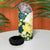 Yelow Teal Hibiscus Plumeria Floral 4 in 1 Can Cooler Tumbler - Polynesian Pride