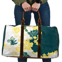 Yelow Teal Hibiscus Plumeria Floral Travel Bag - Polynesian Pride