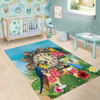 It's 5 o'clock Somewhere Area Rug Hawaiian Tropical Parrots - Polynesian Pride