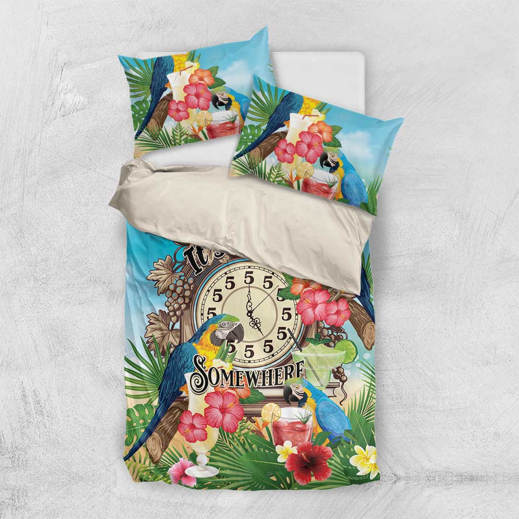 It's 5 o'clock Somewhere Bedding Set Hawaiian Tropical Parrots - Polynesian Pride