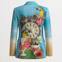 Personalized It's 5 o'clock Somewhere Blazer Hawaiian Tropical Parrots - Polynesian Pride