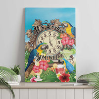 It's 5 o'clock Somewhere Canvas Wall Art Hawaiian Tropical Parrots - Polynesian Pride