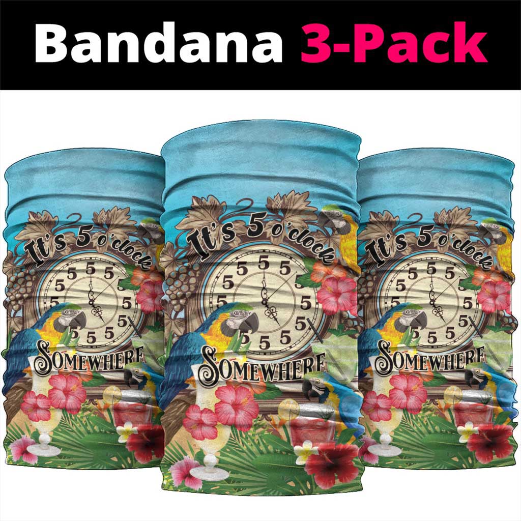 It's 5 o'clock Somewhere Neck Gaiter Hawaiian Tropical Parrots - Polynesian Pride