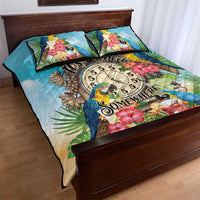 It's 5 o'clock Somewhere Quilt Bed Set Hawaiian Tropical Parrots - Polynesian Pride