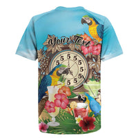 Personalized It's 5 o'clock Somewhere Rugby Jersey Hawaiian Tropical Parrots - Polynesian Pride