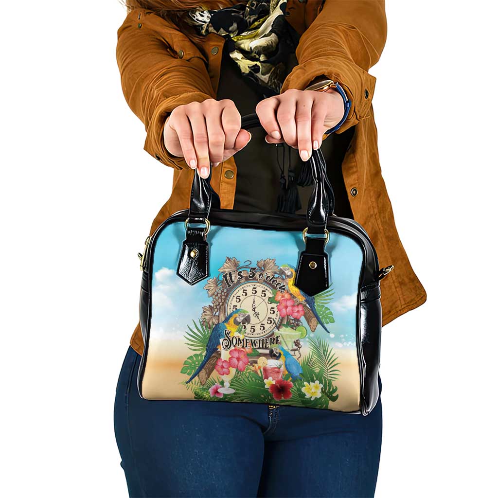 It's 5 o'clock Somewhere Shoulder Handbag Hawaiian Tropical Parrots - Polynesian Pride