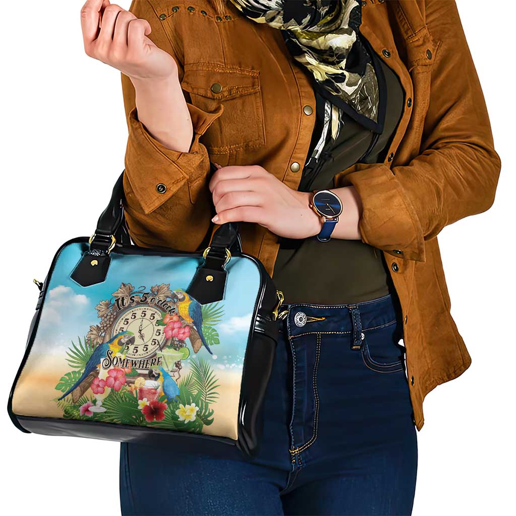 It's 5 o'clock Somewhere Shoulder Handbag Hawaiian Tropical Parrots - Polynesian Pride