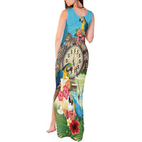 Personalized It's 5 o'clock Somewhere Tank Maxi Dress Hawaiian Tropical Parrots - Polynesian Pride
