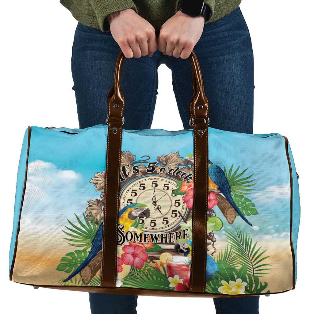 It's 5 o'clock Somewhere Travel Bag Hawaiian Tropical Parrots - Polynesian Pride