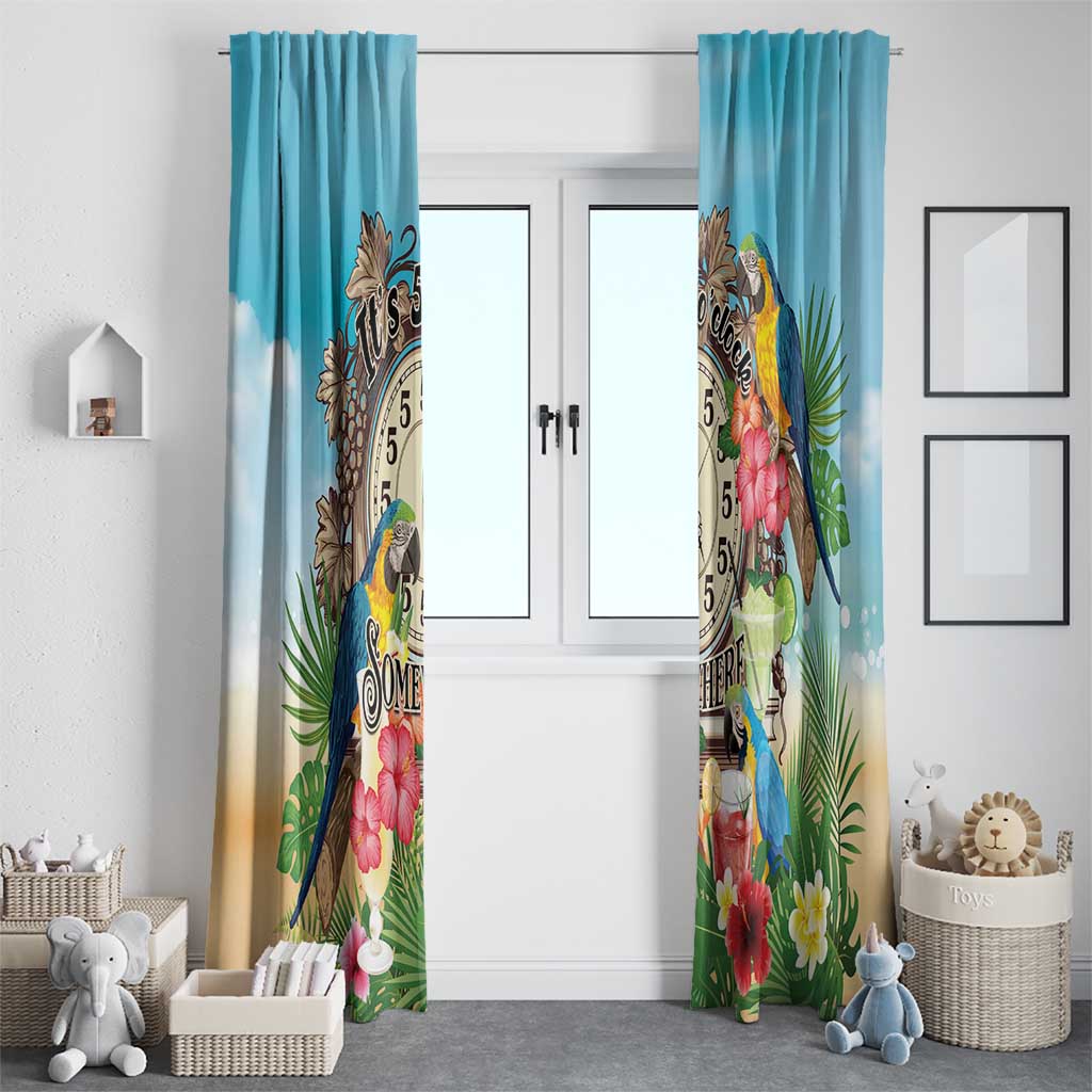 It's 5 o'clock Somewhere Window Curtain Hawaiian Tropical Parrots - Polynesian Pride